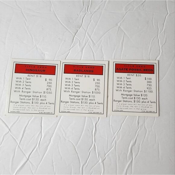 Monopoly National Parks Edition  Replacement Pieces cards as photographed - Picture 1 of 2